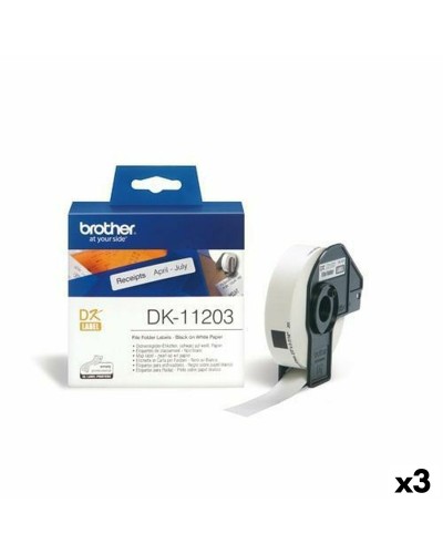 Étiquettes d'expédition Brother DK-11203 | 17mm x 87mm | 3 Rouleaux | Adapté pour Dymo Labelwriter
