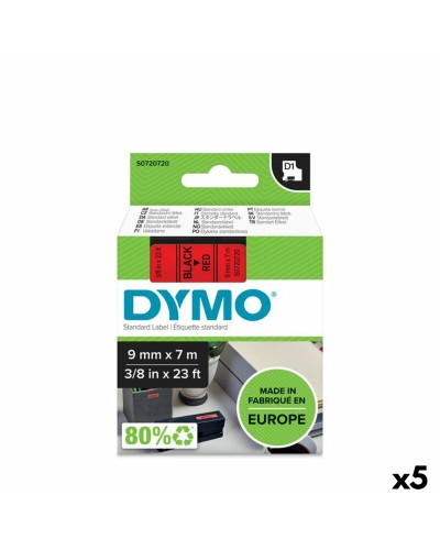 Dymo D1-Band für kompatible Beschriftungsgeräte - 7 m, Schwarz/Rot - [Code # 40917]
