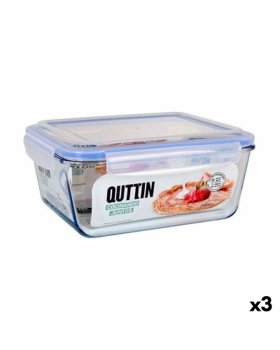 Quittin Porta Pranzo Rettangolare Ermetico 3,5 L - Set da 3