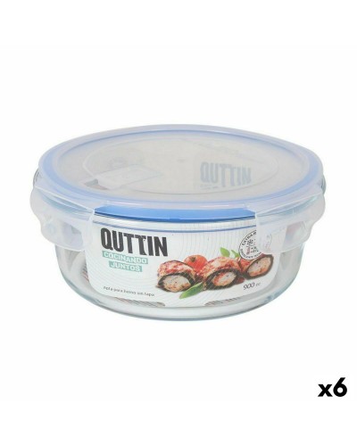 Quttin Runde, luftdichte Lunchboxen, 900 ml, 6er-Pack
