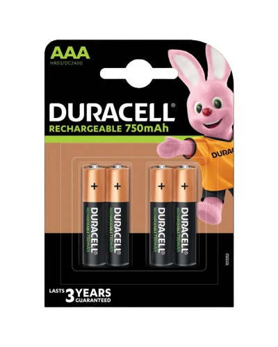 Duracell LR03 AAA 750mAh - Pilas Recargables de Larga Duración
