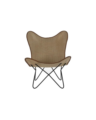 Sedia DKD Home Decor in Metallo e Rattan - (74 x 78 x 92 cm) - Moderna, Comoda