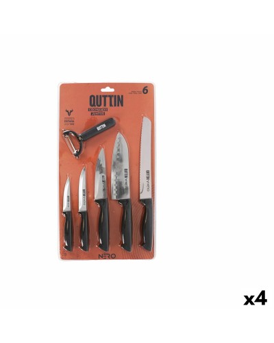 Ensemble de Cuisine Quttin Noir 6 Pièces : Poêles Antiadhésives, Ustensiles et Gants de Four
