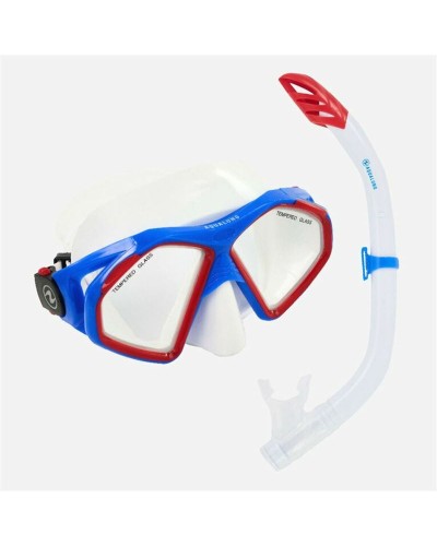 Snorkelbril en -buis voor Kinderen Aqua Lung Sport Hawkeye Transparant Aquamarijn