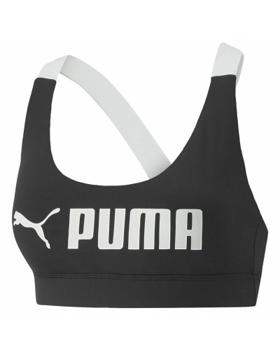 Puma Women's Sports Bra - Black White Multicolor - Medium Support
