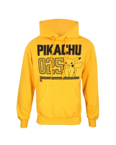 Sweat à capuche unisexe Pokémon Pikachu Line Art Jaune

