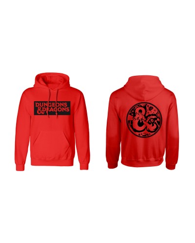 Dungeons & Dragons Logo Unisex Kapuzenpullover Rot - D&D Hoodie
