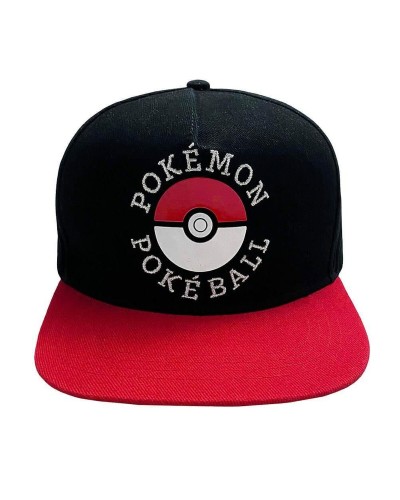 Gorra Entrenador Pokémon Negro/Rojo - Talla Única 58cm - Sombrero Unisex
