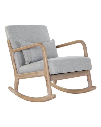 Fauteuil Vintage DKD Home Decor Sixties Gris Naturel, Bois d'Hévéa, 66 x 88 x 78 cm
