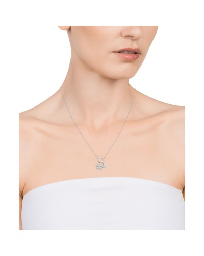 Viceroy Women's Necklace Sterling Silver 925, Circle Pendant Zircons - Elegant
