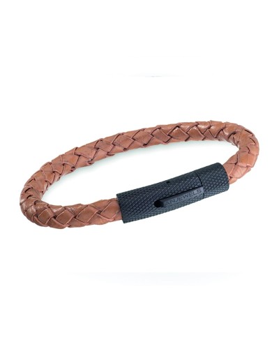AN Jewels Herrenarmband Schwarz Geflochten Edelstahl - AA.P167KCA.M

