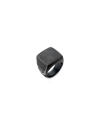 AN Jewels Men's Ring Black Steel Size 10 - Modern Design
