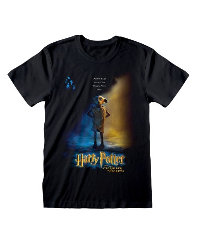 Maglietta Harry Potter Dobby Poster Nera Unisex - Maniche Corte
