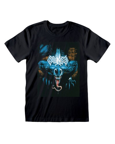 T-Shirt met Korte Mouwen Marvel Wall Lurker Zwart Uniseks