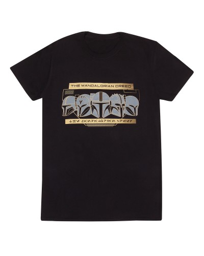 The Mandalorian T-Shirt Reihe von Helmen Schwarz Unisex - 100% Baumwolle - Star Wars
