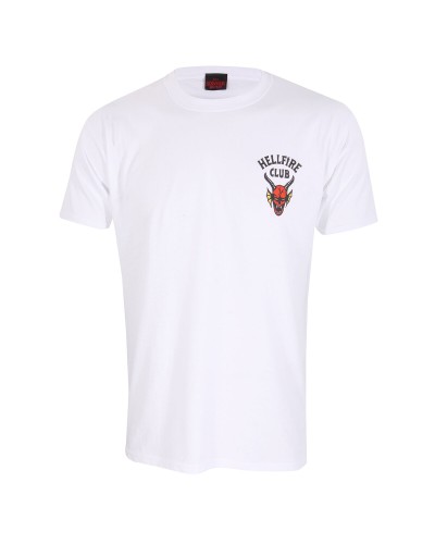 T-shirt med kortärm Stranger Things Helfire Club Vit Unisex
