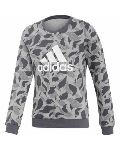Sweatshirt zonder Capuchon voor Meisjes Adidas ID Crew Grijs Lichtgrijs