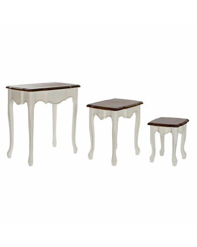 Ensemble de 3 Tables Noir Marron DKD (60 x 40 x 66 cm) pour Salon ou Entrée
