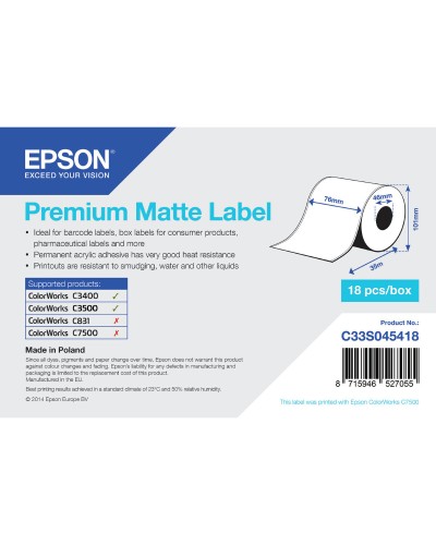 Epson Thermopapierrolle C33S045418, 1 Stück, Qualitätsdruck
