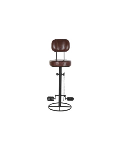 DKD Home Decor Industrial Stool Black Brown Metal 45x46x118cm
