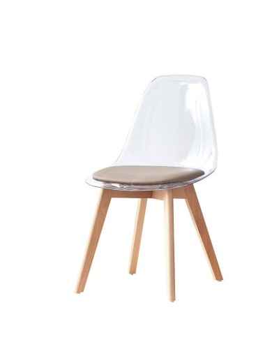 Keukenstoel DKD Home Decor Beige Hout Polycarbonaat 54 x 47 x 81 cm