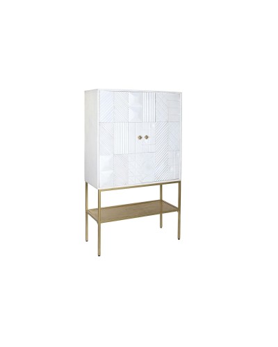 Aparador DKD Home Decor: Elegante combinación de madera de mango y metal dorado (91 x 44 x 152 cm)
