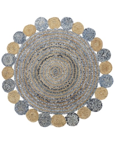 Tapijt DKD Home Decor Blauw Multicolour Indiaas (200 x 200 x 1 cm)