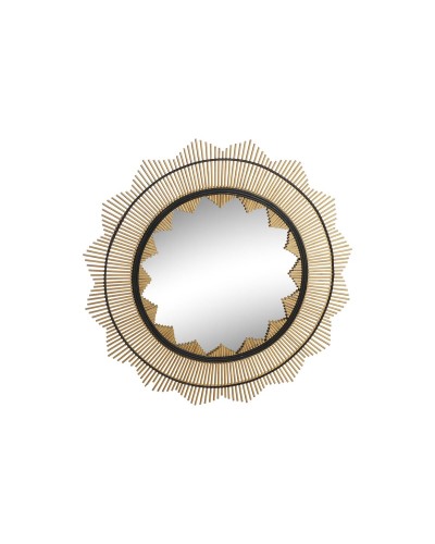 Espejo de pared de bambú Marrón Negro de DKD Home Decor, 90 x 2 x 90 cm
