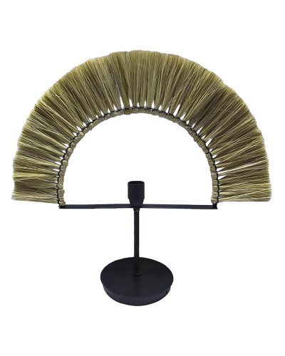 Lámpara de mesa DKD negra de hierro y yute moderna (57 x 17 x 52 cm)
