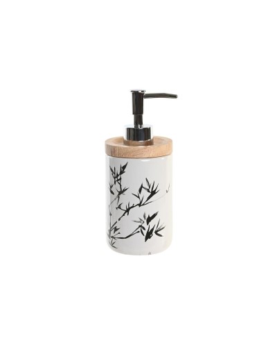 Dispensador de Jabón DKD Home Decor 8x9x17,5 cm | Gres Negro y Blanco | Diseño Elegante
