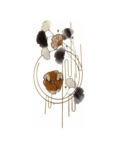Decoración de pared metálica abstracta Flores - Moderna, 63 x 121 cm
