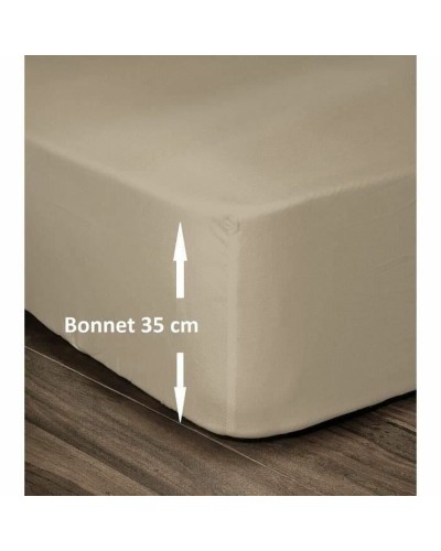 Sábana Bajera Ajustable Lovely Home Beige - 180x200cm, Suave y Cómoda.
