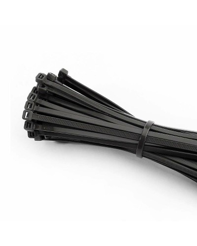 Bridas de nylon EDM negras, 100 unidades, para organización y fijación de cables.
