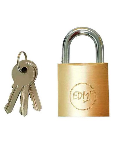 EDM Brass Padlock with Key for Outdoor Security
