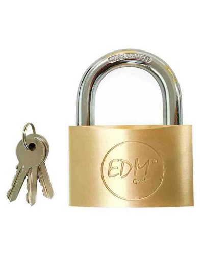 Candado de latón EDM con llave (7 x 3,65 cm) - Seguridad duradera
