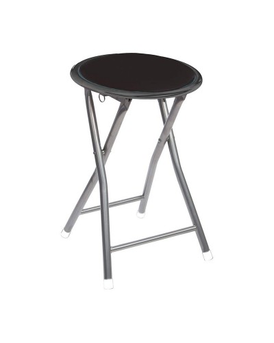 Tabouret pliant Atmosphera Noir - 30x30x45cm pour espaces compacts
