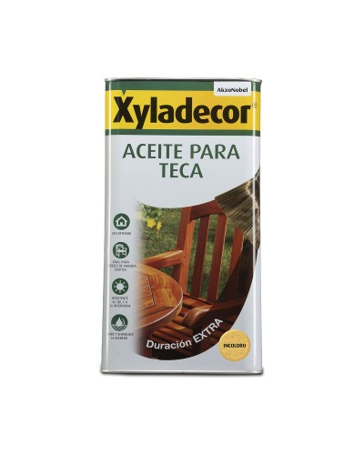 Aceite Protector Bruguer Xyladecor para Madera de 5 Litros, Penetración Profunda y Resistencia a la Intemperie
