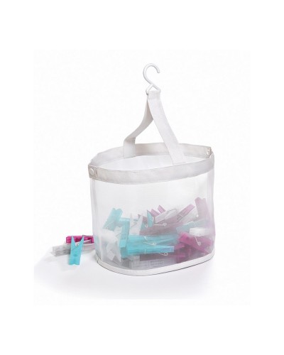 Mand voor wasknijpers Domopak Living Kledinghaken Transparant Plastic (21 Onderdelen)