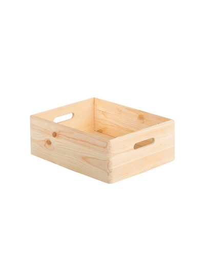 Boîte multi-usage Astigarraga de 40x30x14 cm en bois de pin naturel

