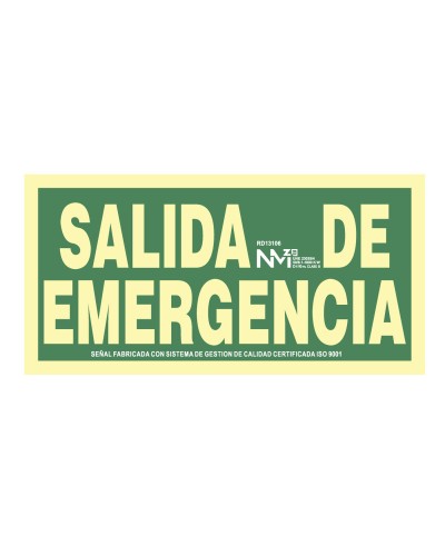 Bord Normaluz Salida de emergencia PVC