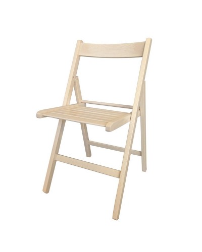 Sedia Pieghevole Beige 79x42,5x47,5 cm in Legno di Faggio