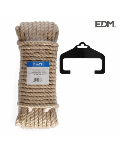 Corde tressée en JUTE EDM - Robuste pour travaux lourds, Longueur 15 m
