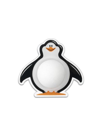 Inofix Butée de Porte en Forme de Pingouin, Adhésive, Blanc/Noir
