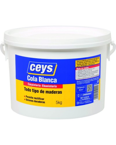 Ceys 501705 Sofortkleber Weiß, 5 kg Eimer
