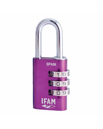 IFAM Combi30 Zahlenschloss Lila, 3 cm, Aluminium und verchromter Stahl
