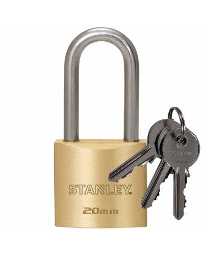 Hänglås med nyckel Stanley Mässing Båge (2 cm)