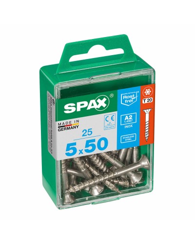 Viti per Legno SPAX Testa Piatta, 5 x 50 mm, per Costruzioni in Legno