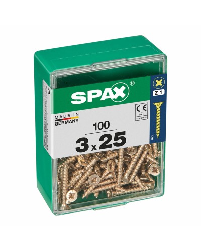 SPAX Viti per Legno a Testa Piatta (3x25mm) | Fissaggio Sicuro e Professionale