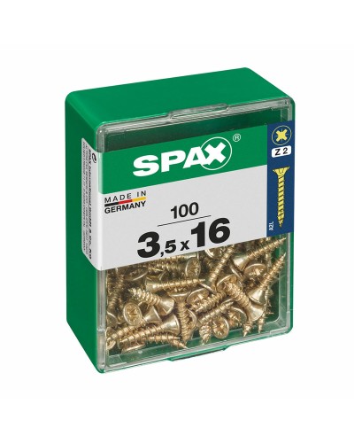 Scatola da 100 Viti SPAX Testa Piatta 3,5 x 16mm