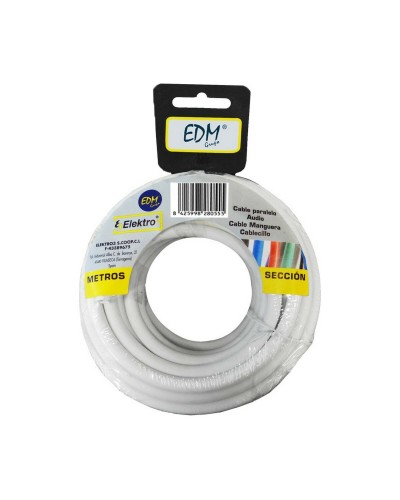 Câble EDM 2x0,75mm Blanc, Longueur 15m - Pour Machines d'Électroérosion
